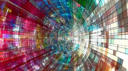 Fototapeta premium Abstract Colorful Digital Art: A Visual Journey Through Data Structures