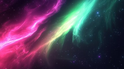 Naklejka premium A vibrant cosmic nebula displays colorful interstellar clouds of gas