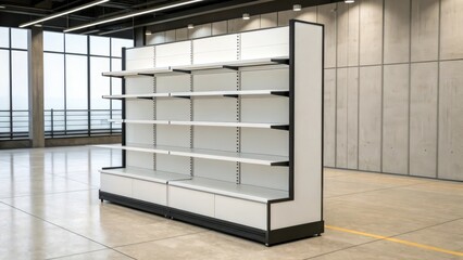 Empty Retail Display Unit on White Background