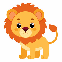 Obraz premium a cute lion cub with big eyes and a friendly smile, an adorable illustration