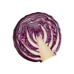 Obraz premium Half of a Fresh Purple Cabbage with Intricate Patterns