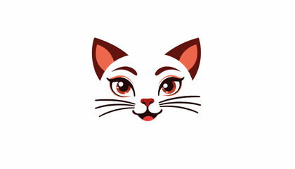 Cat face illustration with smiling expression