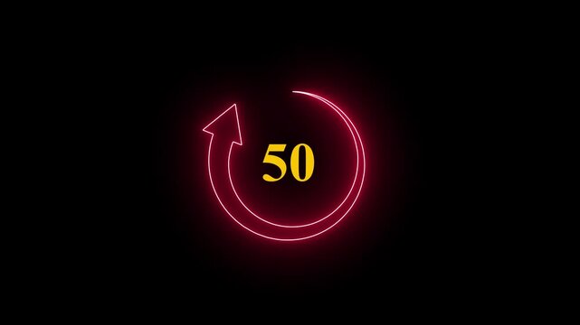 Refresh button icon animation with counting 0-100. circle arrow icon set, reload, rotation on black background in white color. 4k animation.