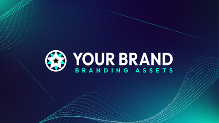 abstract blue background with lines tech start up branding assets