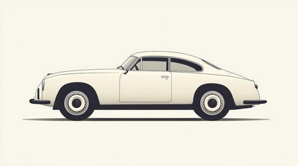 Classic Car Illustration Vintage Vehicle Design with Sleek Lines and Timeless Appeal