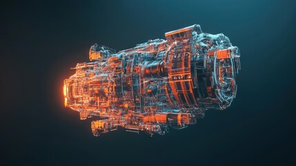 Translucent Engine Render Futuristic Design Concept