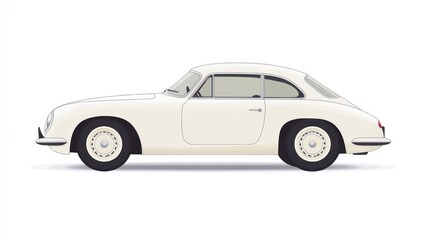 Classic Car Illustration Vintage Vehicle Design with Sleek Lines and Timeless Appeal