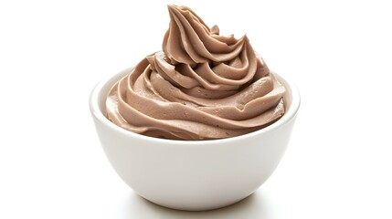 Chocolate Frozen Yogurt isolated on white background