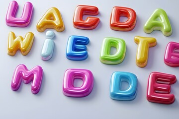 Naklejka premium Colorful Alphabet Flashcards Set isolated on white background