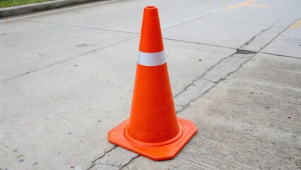 Orange Traffic Cone on White Background