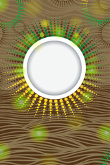 Background with a round frame for text. hand drawing. Not AI, Vector illustration