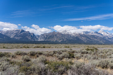 Teton Range.  Grand Teton National Park, Sleeping Indian Overlook, Teton County, Wyoming.  