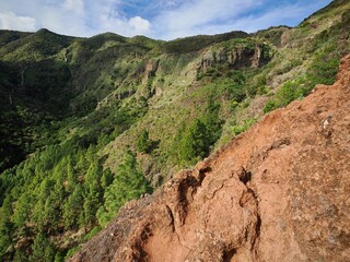 Exposed Trail Section from La Laja to El Bailadero, Garajonay National Park, La Gomera, Canary Islands, Spain