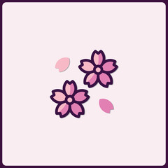Fototapeta premium Minimalist Cherry Blossom Icon with Soft Pink Hues in a Contemporary Style