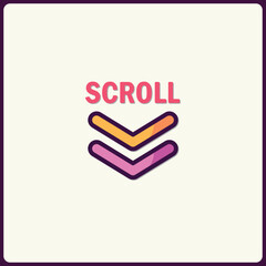 Colorful Scroll Icon Symbolizing Navigation and Content Interaction Process