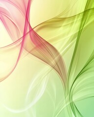 Naklejka premium An abstract composition of green and gold waves, imbuing a feeling of fluidity and motion through delicate curves that hint at tranquility and harmony