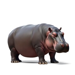 Obraz premium hippopotamus with a white background