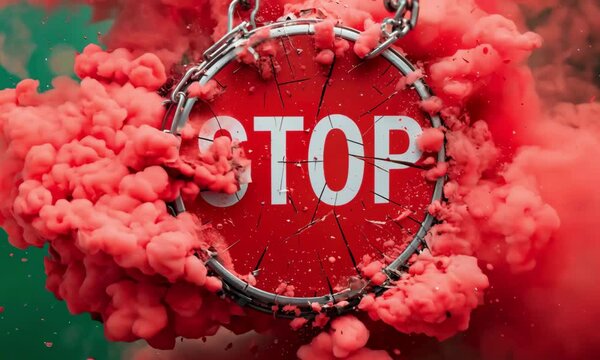 Stop Sign Board Exploding &ndash; Dramatic Destruction in 4K