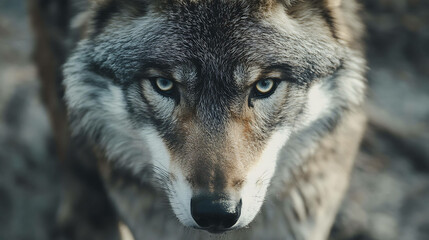 Fototapeta premium A close-up of a stray animal, looking directly at the viewer with a sense of urgency