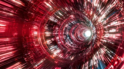 Hyperspace Tunnel: A Futuristic Digital Art Piece