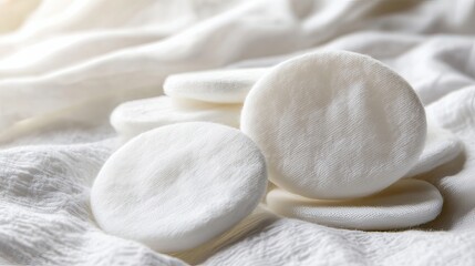 Cotton pads preparation home still life soft textiles close-up skincare essentials