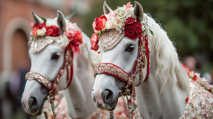 Wedding horse breed vector.