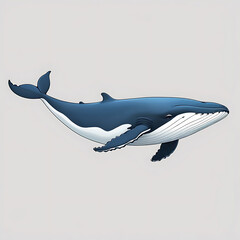 Majestic Blue Whale Swimming in the Ocean