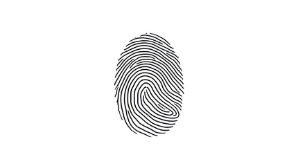 A Unique Fingerprint Representing Individual Identity And The Mystery Of A Persons Unique Story In Stark Black Lines Against A Plain White Background