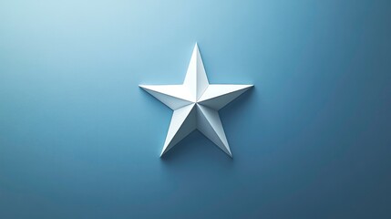 Obraz premium A simple white star shape against a minimalistic background, emphasizing clean design and modern aesthetics