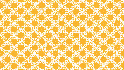 Fototapeta premium Geometric pattern in white and yellow on a vibrant background