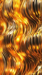 Golden Liquid Flowing Abstract Design.  Modern Luxury Wavy Graphic.