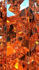 Stunning Orange Crystal Geometric Abstract Design
