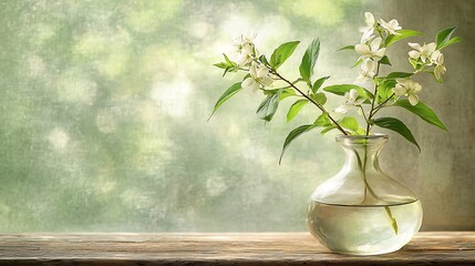 White Flowers in Glass Vase Serene Nature Photography