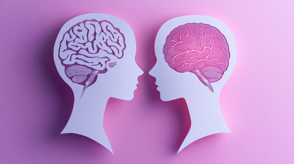 Obraz premium Mind Unveiled: Paper Cutout of Human Brain and Intelligence