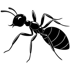 Ant tree black silhouette vector, Simple silhouette Design vector icon with white background. 