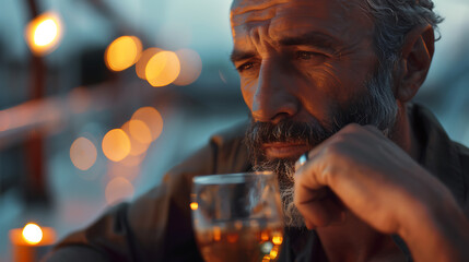 portrait of a man with a glass of beer