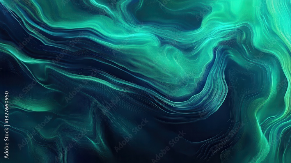 Poster blue green digital background features abstract tech concepts ai data connected lines futuristic cyb
