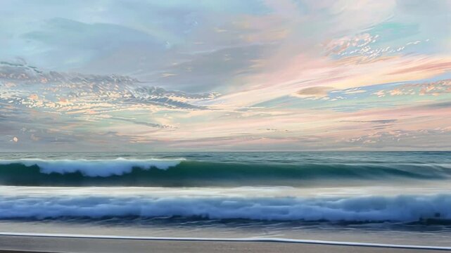 Sanfte Wellen treffen auf sandige K&uuml;ste