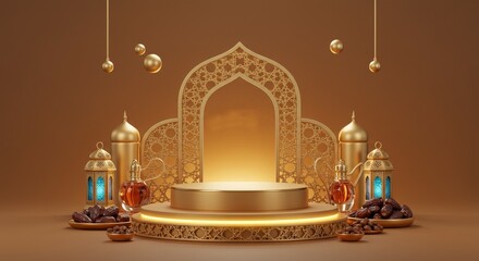 Obraz premium islamic ramadhan product podium display