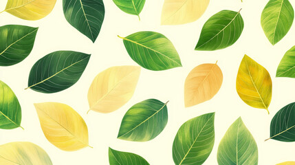 Obraz premium Seamless pattern with leaves vector illustration.