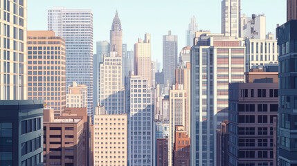 Skyscrapers buildings isolated tower office city architecture house business apartment vector illustration