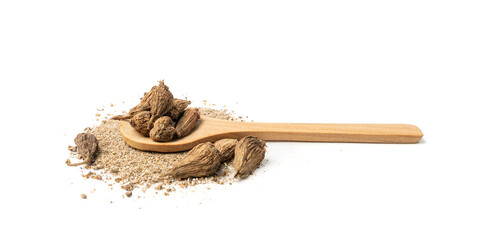 Cardamom Seeds Isolated, Cardamon, Dry Kardamon Fruits, Cardamum Spice, Cardamomum