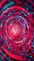 Hypnotic Spiral of Digital Data: A Stunning Abstract Technology Design