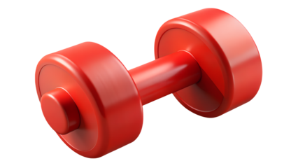 Red dumbbell fitness exercise weightlifting gym workout strength training sport healthy lifestyle bodybuilding