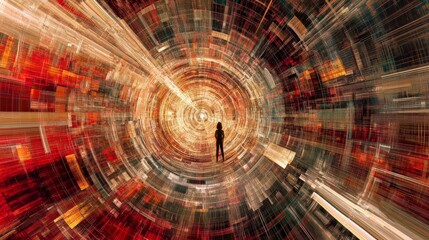 Abstract Digital Tunnel: A Journey Through Futuristic Technology