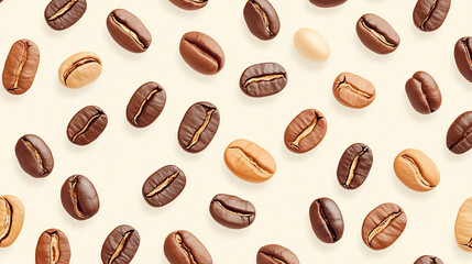 Coffee plantation vector beans production and transportation cafe coffee-bean espresso seamless pattern background illustration.