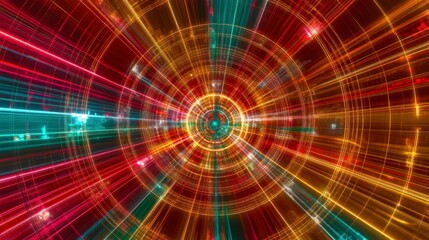 Stunning Abstract Digital Art with Intricate Glowing Lines and Vibrant Colors
