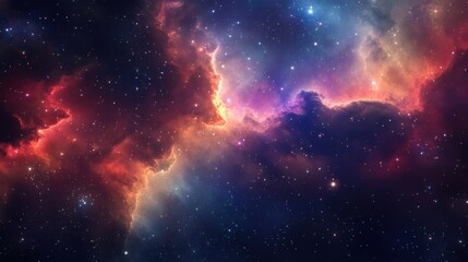 Naklejka premium Colorful space galaxy cloud nebula. Stary night cosmos. Universe science astronomy. Supernova background wallpaper