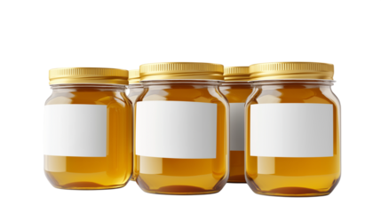 glass jar with honey isolated on white background , transparent png 