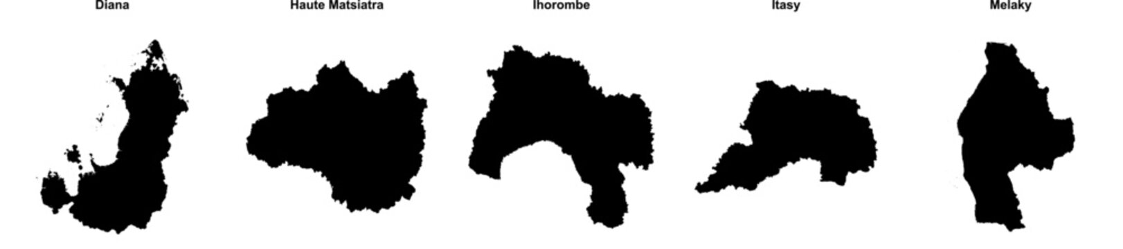 Diana, Haute Matsiatra, Ihorombe, Itasy, Melaky outline maps